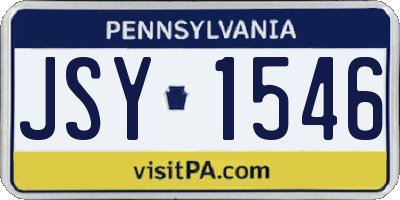 PA license plate JSY1546