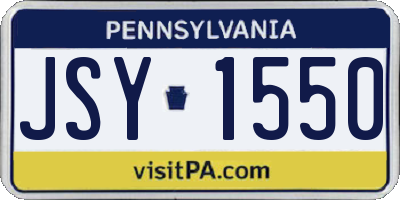 PA license plate JSY1550