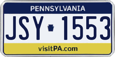 PA license plate JSY1553