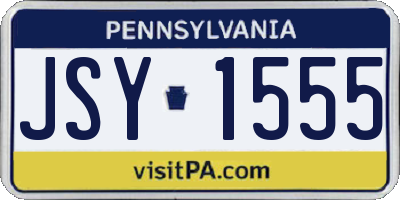 PA license plate JSY1555