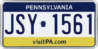 PA license plate JSY1561