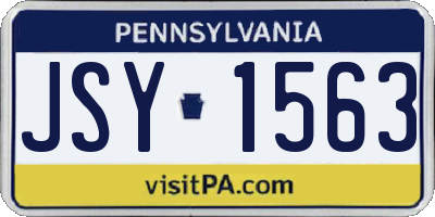 PA license plate JSY1563