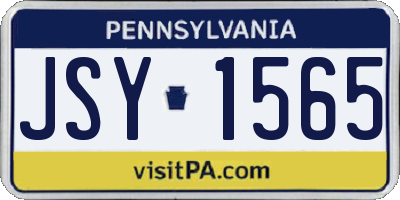 PA license plate JSY1565