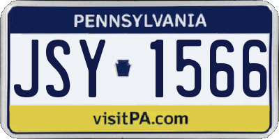 PA license plate JSY1566