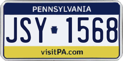 PA license plate JSY1568