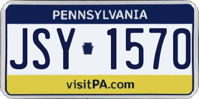 PA license plate JSY1570