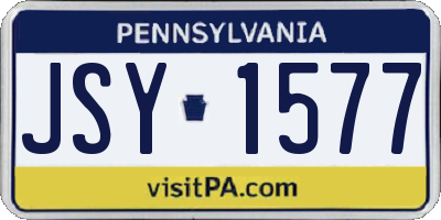 PA license plate JSY1577