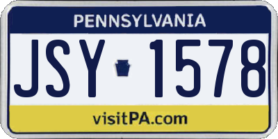 PA license plate JSY1578