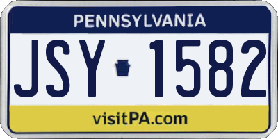 PA license plate JSY1582