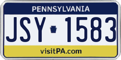 PA license plate JSY1583