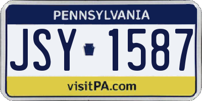 PA license plate JSY1587