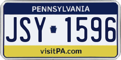PA license plate JSY1596