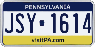 PA license plate JSY1614