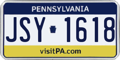 PA license plate JSY1618