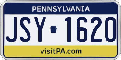 PA license plate JSY1620