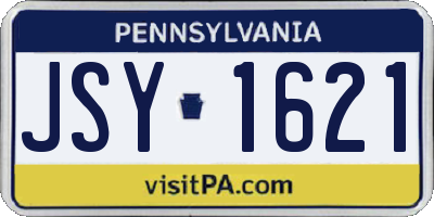 PA license plate JSY1621