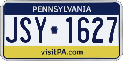PA license plate JSY1627