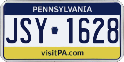 PA license plate JSY1628