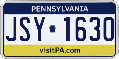 PA license plate JSY1630