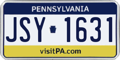 PA license plate JSY1631