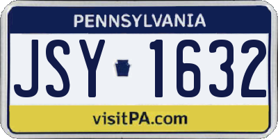 PA license plate JSY1632