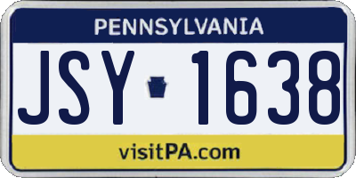 PA license plate JSY1638