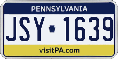 PA license plate JSY1639