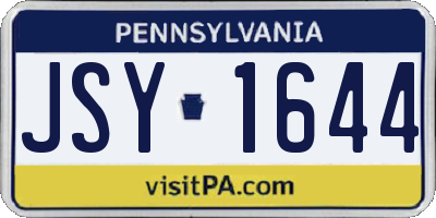 PA license plate JSY1644