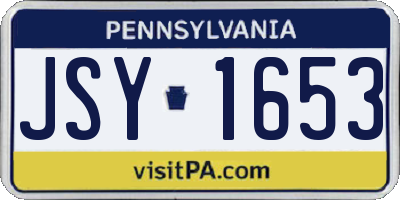 PA license plate JSY1653