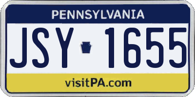 PA license plate JSY1655