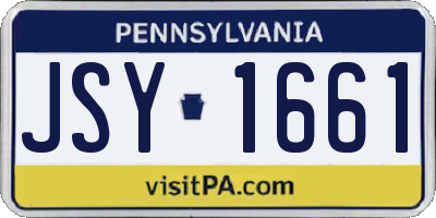 PA license plate JSY1661