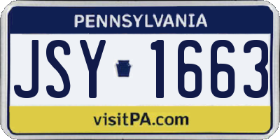 PA license plate JSY1663