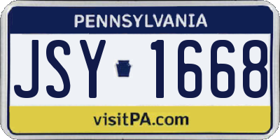 PA license plate JSY1668