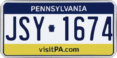 PA license plate JSY1674