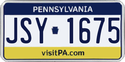 PA license plate JSY1675