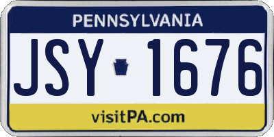 PA license plate JSY1676