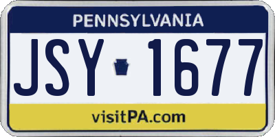 PA license plate JSY1677