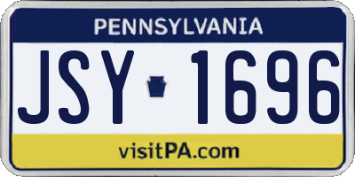 PA license plate JSY1696