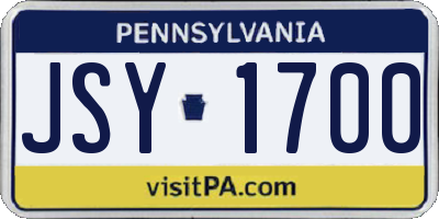 PA license plate JSY1700