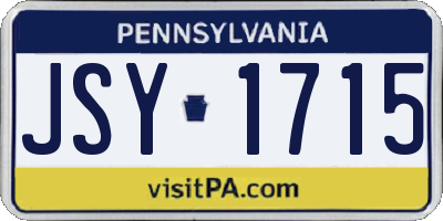 PA license plate JSY1715