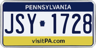 PA license plate JSY1728
