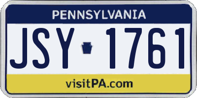 PA license plate JSY1761