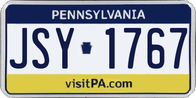 PA license plate JSY1767