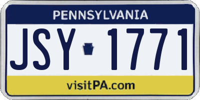 PA license plate JSY1771