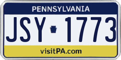 PA license plate JSY1773