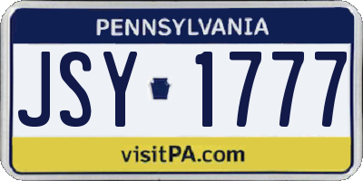PA license plate JSY1777