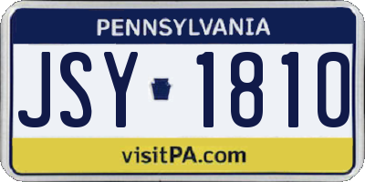 PA license plate JSY1810
