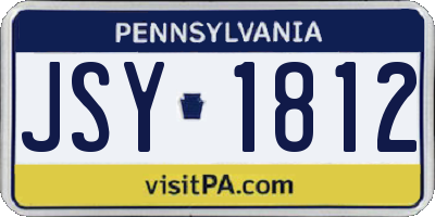 PA license plate JSY1812