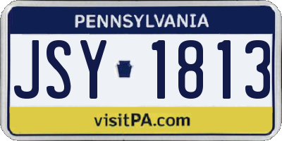 PA license plate JSY1813