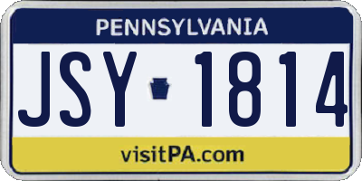 PA license plate JSY1814